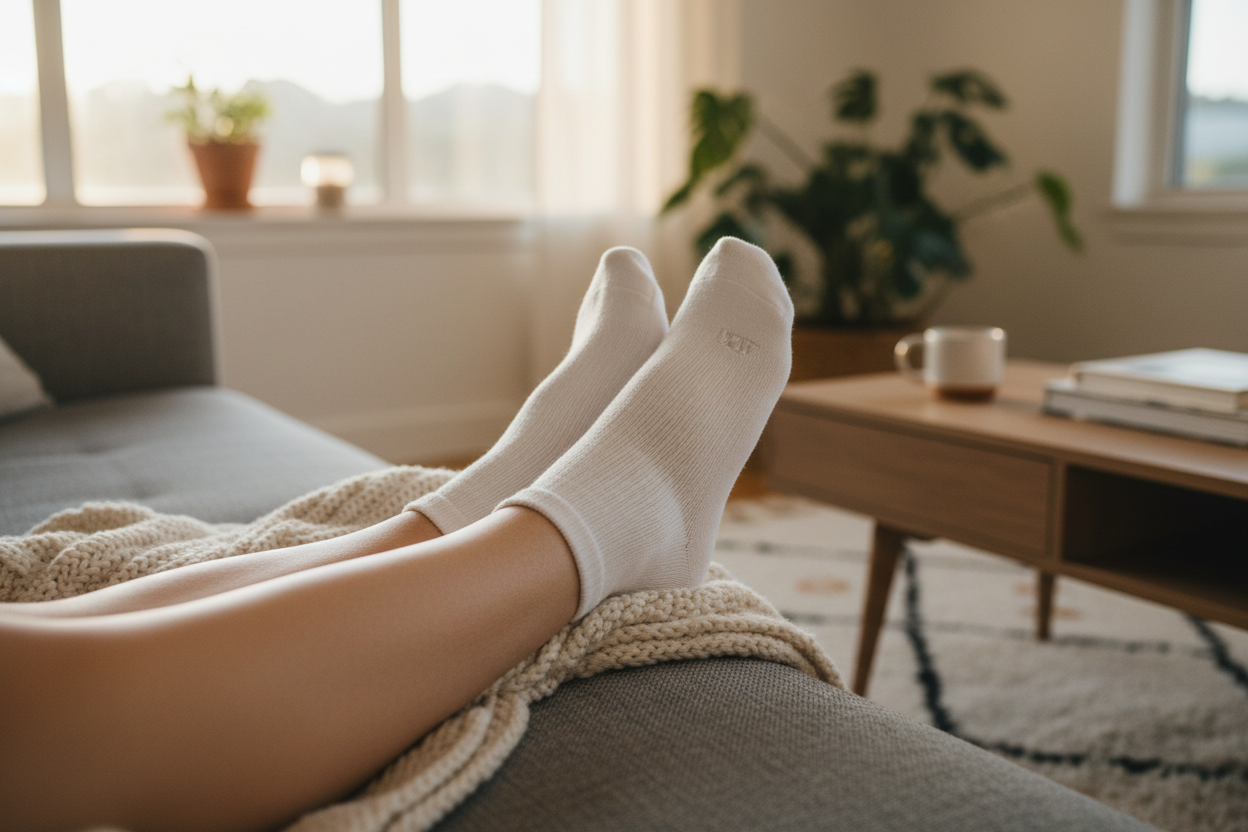 Weiße Socken Zuhause